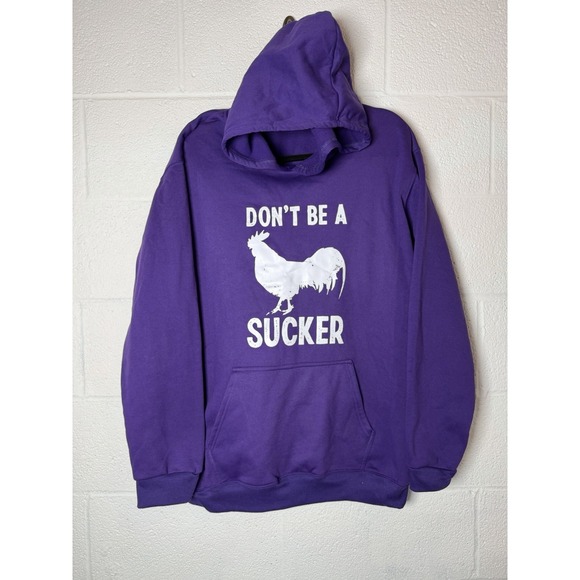 The Unbranded Brand Other - Funny Rooster Hoodie Sweatshirt Purple XXL Don't Be A Sucker Graphic Pullover